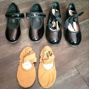 Black Tap Shoes sizes 9 and 10/ Nude Ballet Slippers Size 9